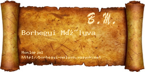 Borhegyi Mályva névjegykártya